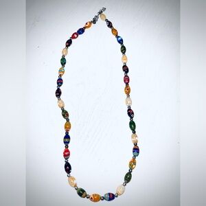 Venetian Murano Multicolor Glass Bead Necklace